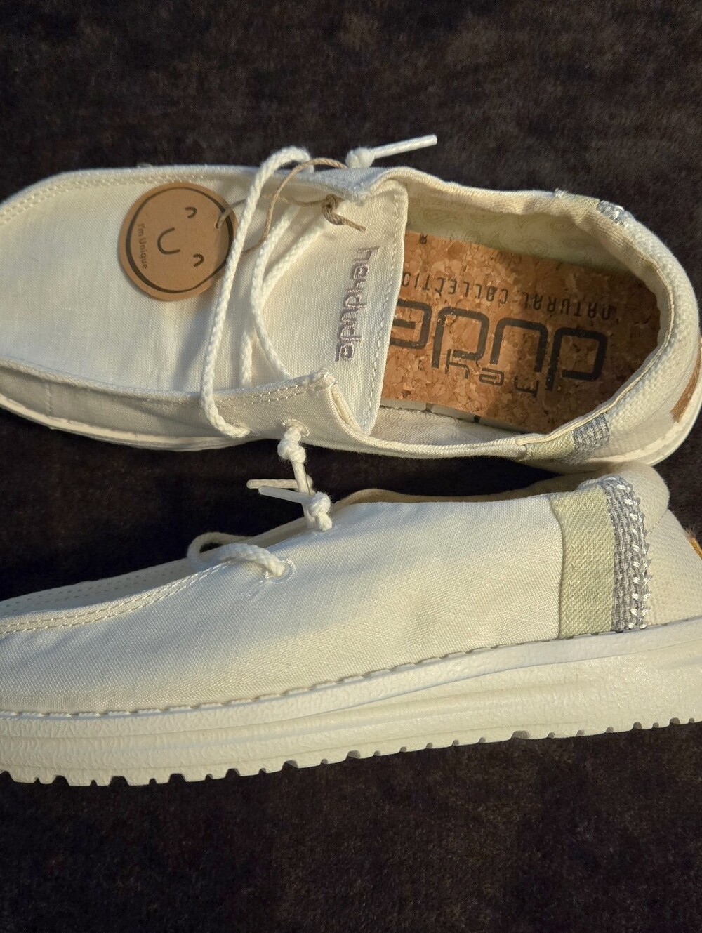 Womens Linen Natural White Hey Dudes Size 5 - Picture 4 of 6